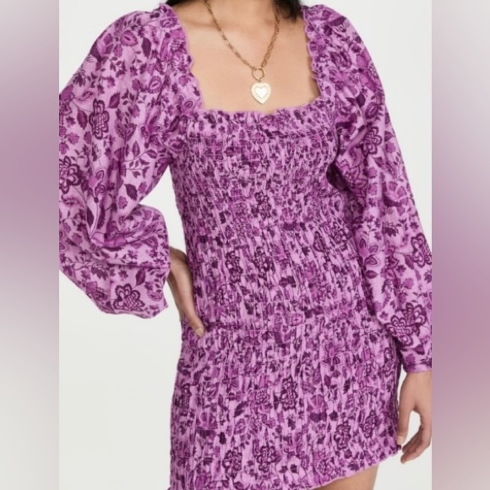 Free people “smock it to me” mini dress Size S NWT